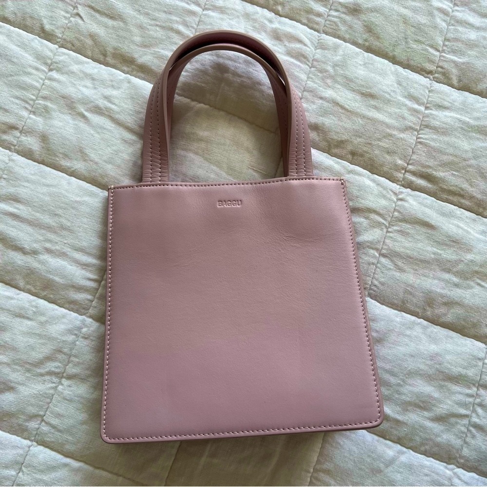 BAGGU Small Leather Retail Tote